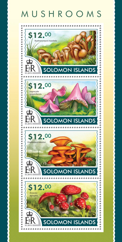 Mushrooms - Issue of Solomon islands postage stamps