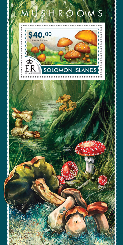 Mushrooms - Issue of Solomon islands postage stamps