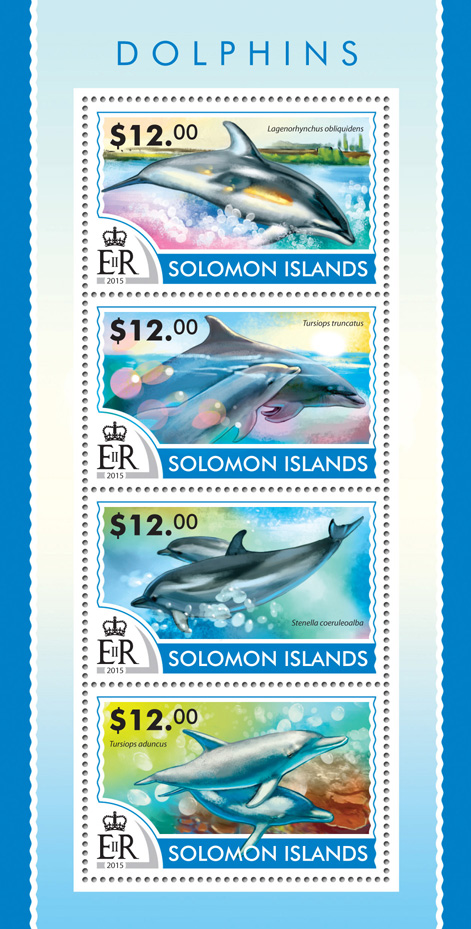 Dolphins - Issue of Solomon islands postage stamps
