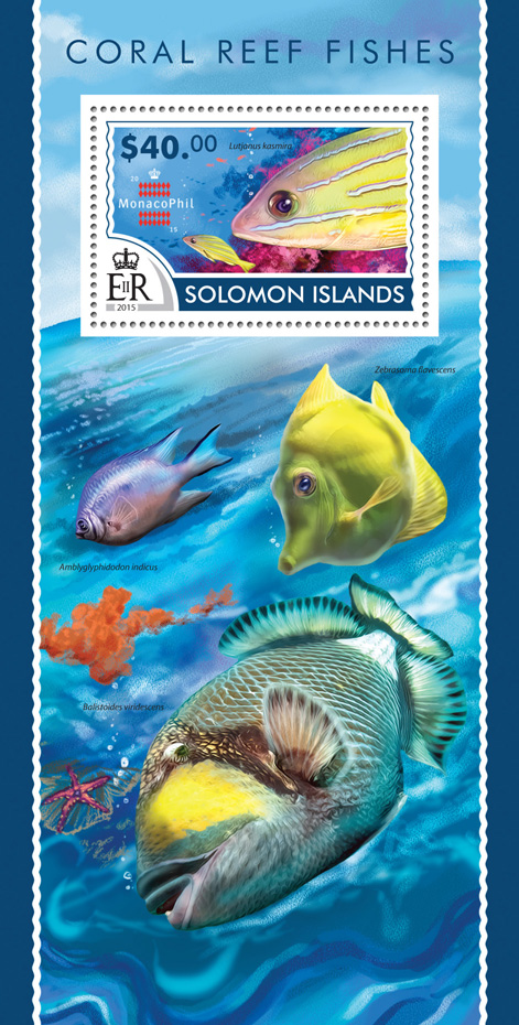 Coral Reef fishes - Issue of Solomon islands postage stamps