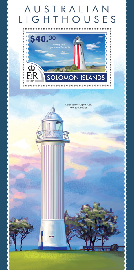 Australian lighthouses - Issue of Solomon islands postage stamps