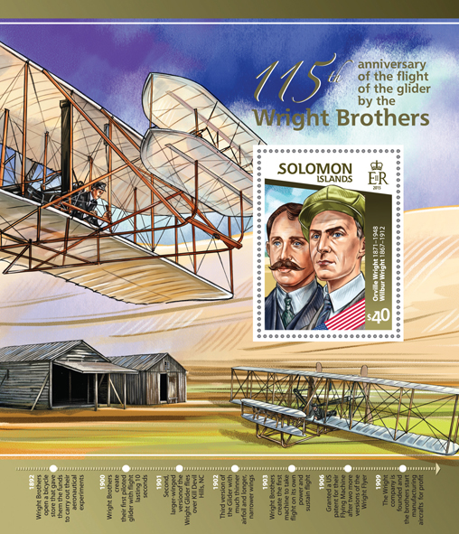 Wright brothers - Issue of Solomon islands postage stamps