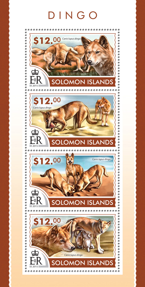 Dingos - Issue of Solomon islands postage stamps