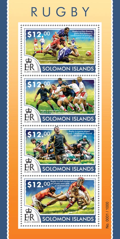 Rugby - Issue of Solomon islands postage stamps