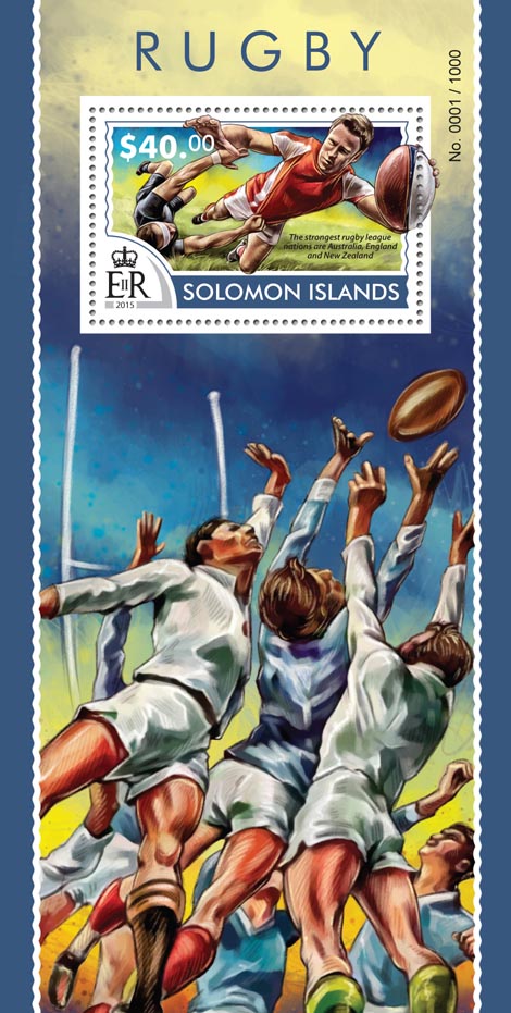 Rugby - Issue of Solomon islands postage stamps