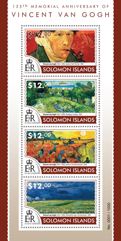 Vincent van Gogh - Issue of Solomon islands postage stamps
