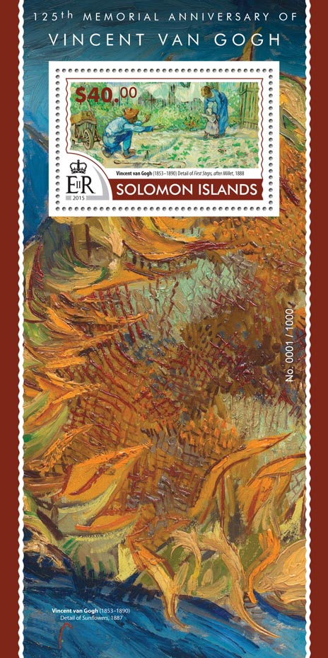 Vincent van Gogh - Issue of Solomon islands postage stamps
