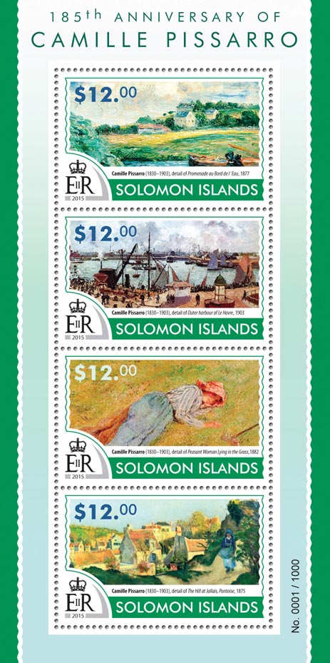 Camille Pissarro - Issue of Solomon islands postage stamps