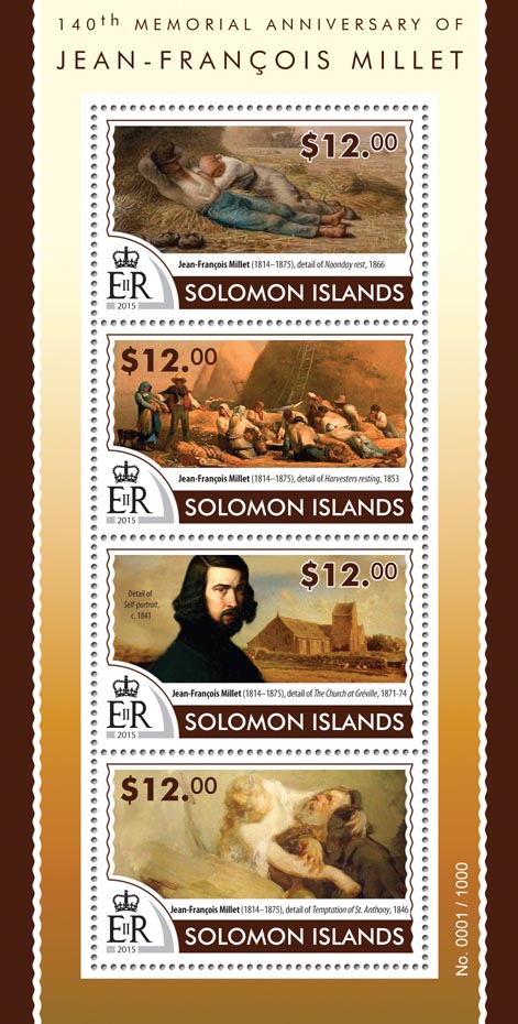 Jean-François Millet - Issue of Solomon islands postage stamps