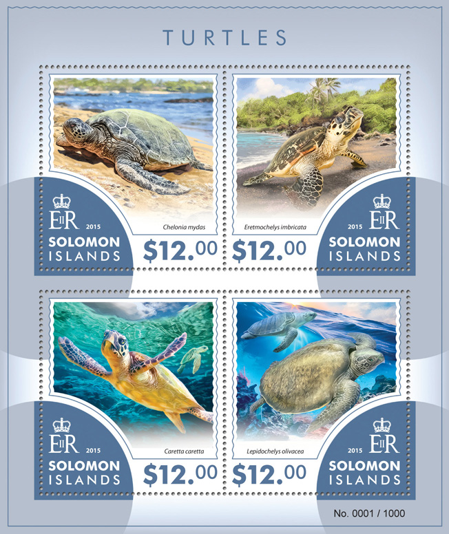 Turtles - Issue of Solomon islands postage stamps