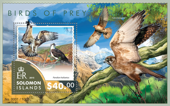 Birds of Prey - Issue of Solomon islands postage stamps