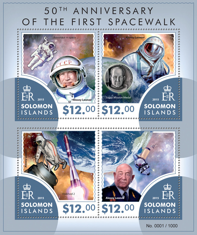 First Spacewalk - Issue of Solomon islands postage stamps