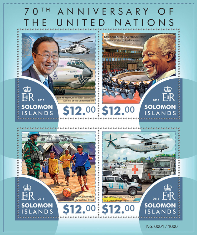 United Nations - Issue of Solomon islands postage stamps
