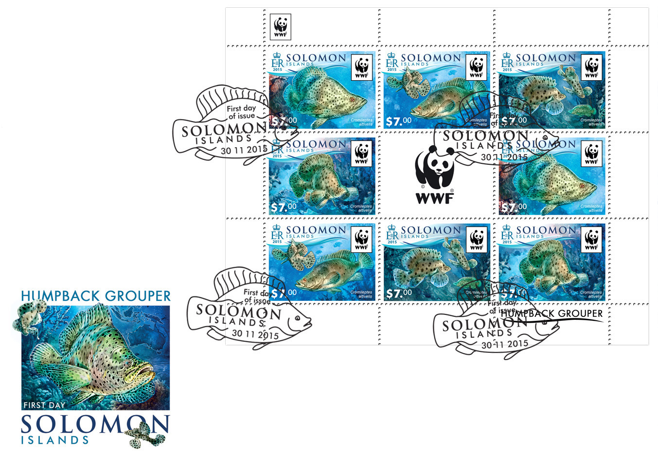 WWF – Fish (FDC) - Issue of Solomon islands postage stamps