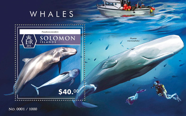 Whales - Issue of Solomon islands postage stamps