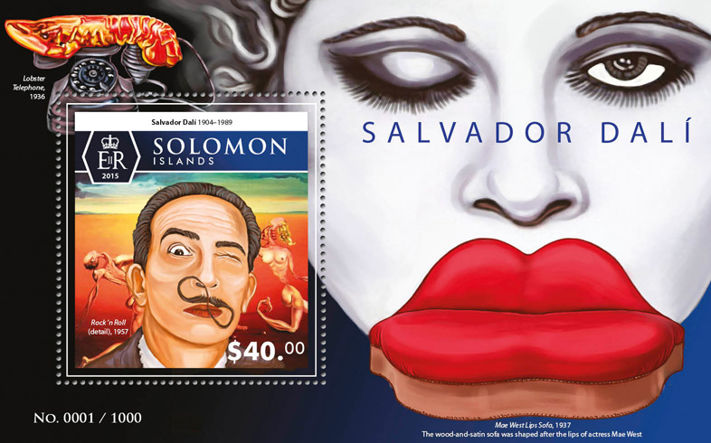 Salvador Dali - Issue of Solomon islands postage stamps