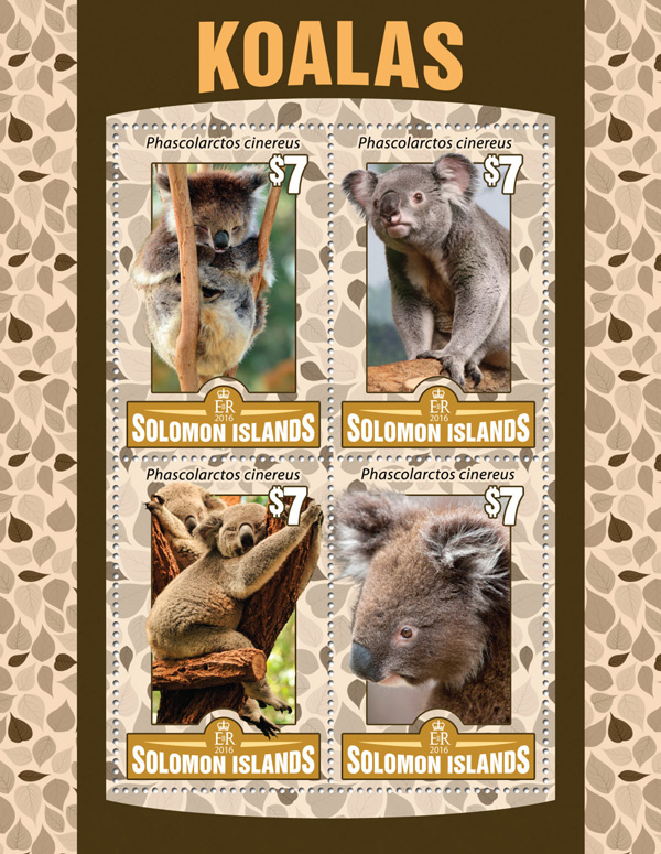Koalas - Issue of Solomon islands postage stamps