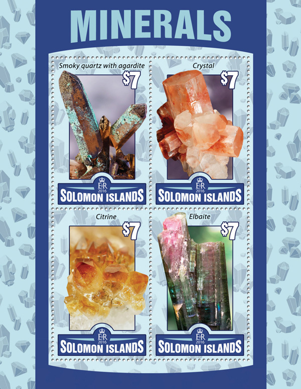 Minerals - Issue of Solomon islands postage stamps