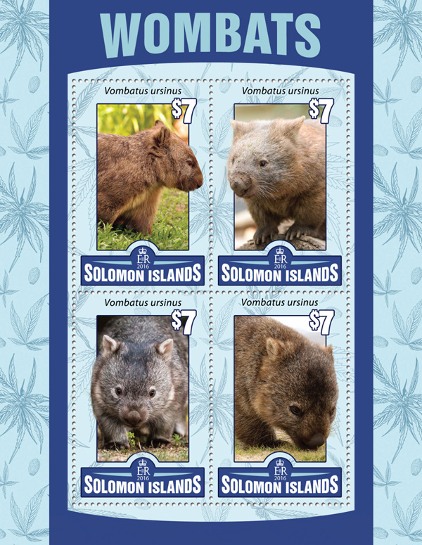 Wombats - Issue of Solomon islands postage stamps