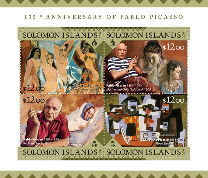 Pablo Picasso - Issue of Solomon islands postage stamps