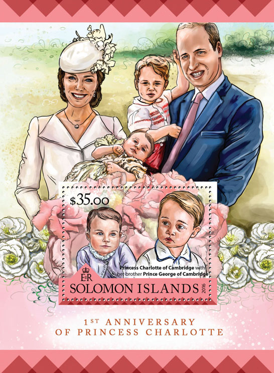 Princess Charlotte - Issue of Solomon islands postage stamps