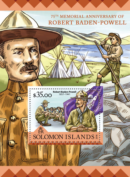 Robert Baden-Powell - Issue of Solomon islands postage stamps
