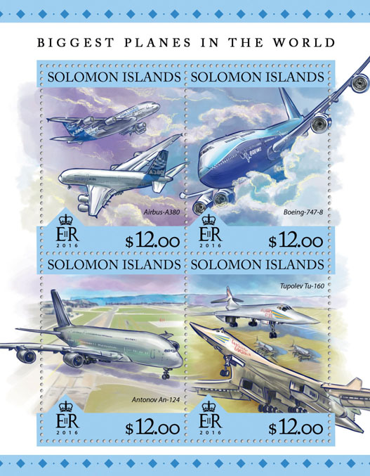 Biggest planes - Issue of Solomon islands postage stamps