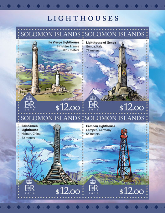 Lighthouses - Issue of Solomon islands postage stamps