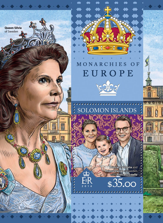 Monarchies of Europe - Issue of Solomon islands postage stamps