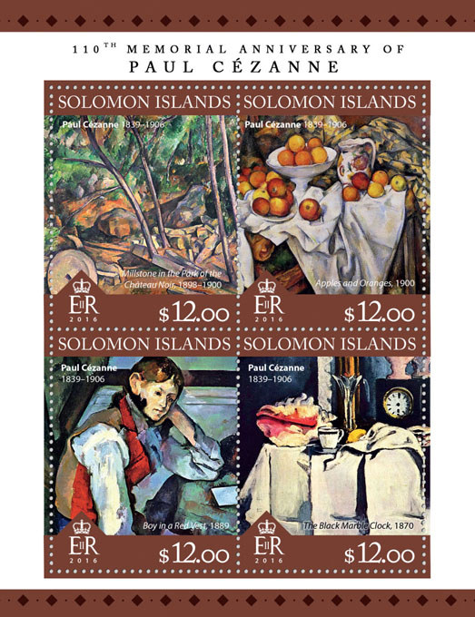 Paul Cézanne - Issue of Solomon islands postage stamps