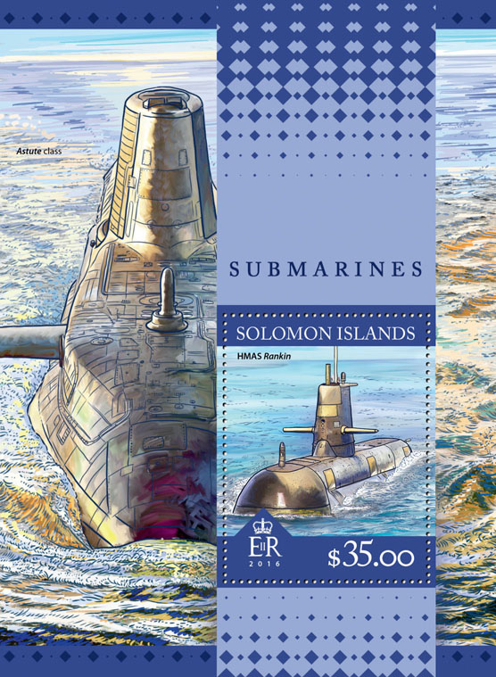 Submarines - Issue of Solomon islands postage stamps
