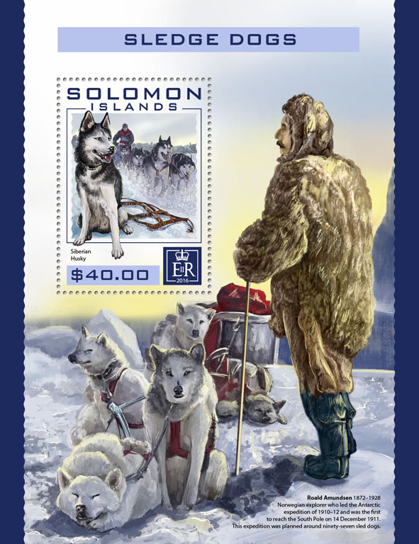 Sledge dogs - Issue of Solomon islands postage stamps