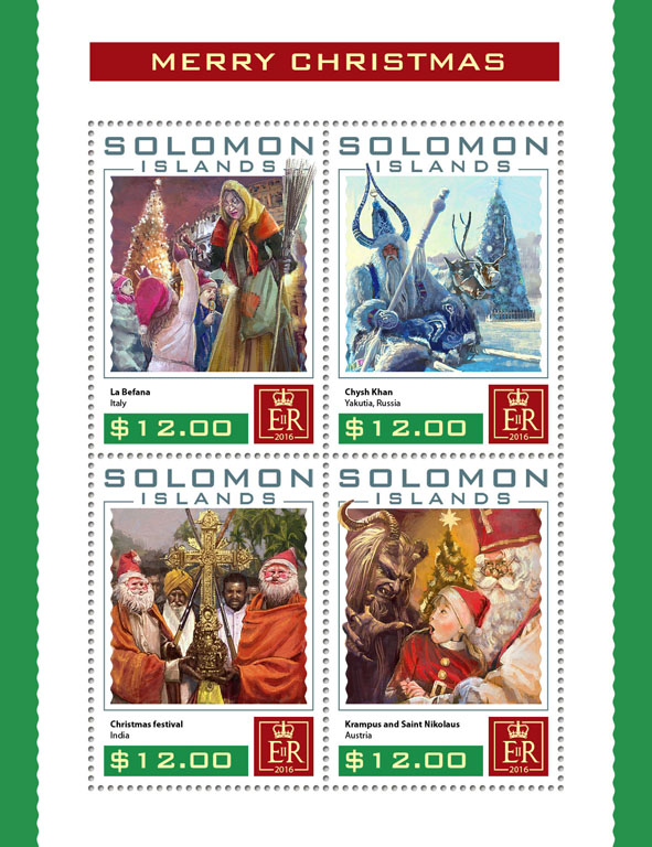 Christmas - Issue of Solomon islands postage stamps