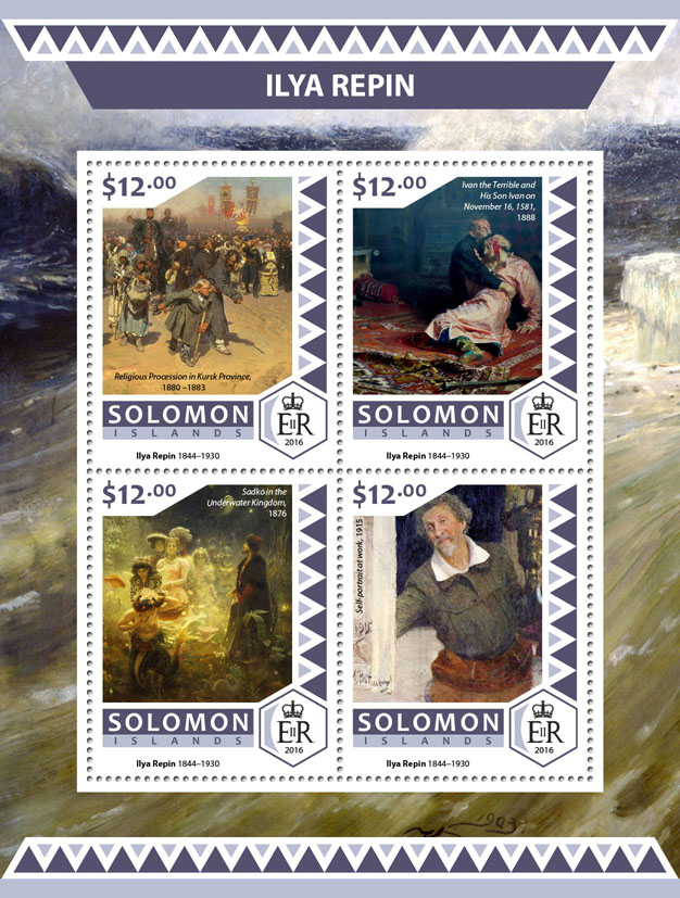 Ilya Repin - Issue of Solomon islands postage stamps