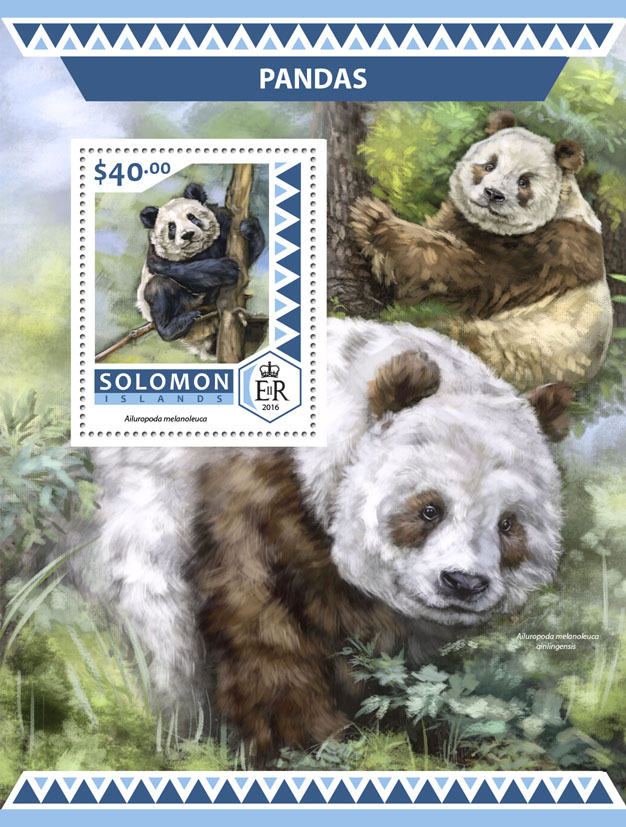 Pandas - Issue of Solomon islands postage stamps