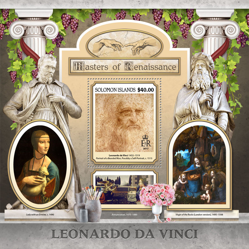 Leonardo da Vinci - Issue of Solomon islands postage stamps