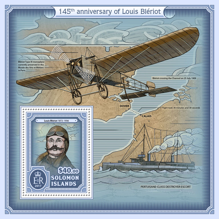 Louis Blériot  - Issue of Solomon islands postage stamps