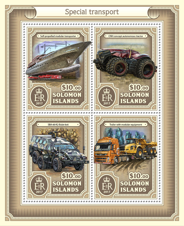 Special transport - Issue of Solomon islands postage stamps