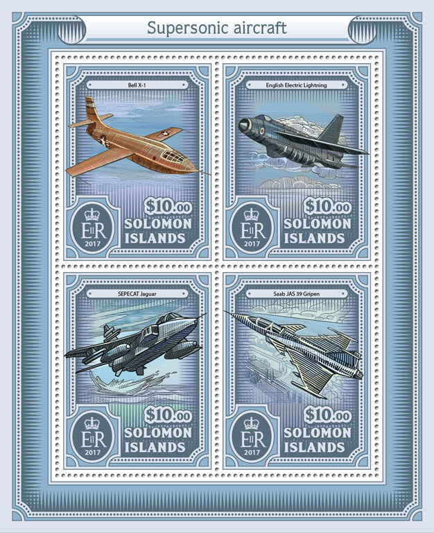 Supersonic aircraft - Issue of Solomon islands postage stamps