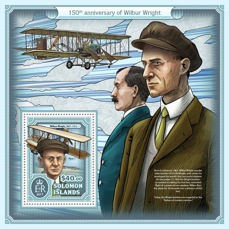Wilbur Wright - Issue of Solomon islands postage stamps