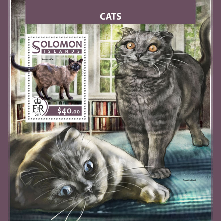 Cats - Issue of Solomon islands postage stamps