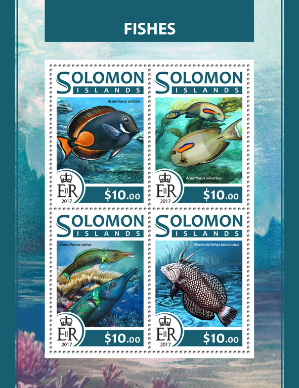 Fishes - Issue of Solomon islands postage stamps