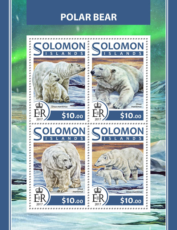 Polar bears - Issue of Solomon islands postage stamps