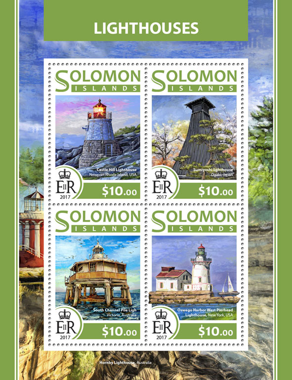 Lighthouses - Issue of Solomon islands postage stamps