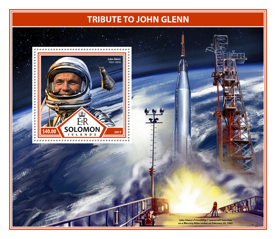 John Glenn - Issue of Solomon islands postage stamps