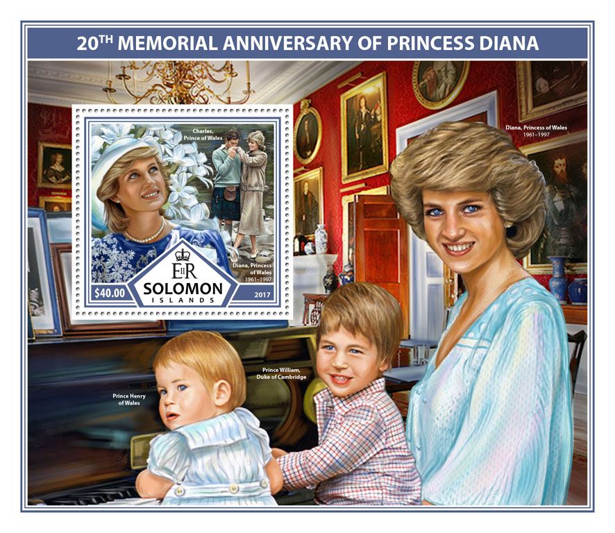 Princess Diana - Issue of Solomon islands postage stamps