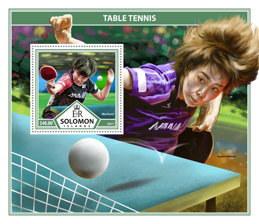 Table tennis  - Issue of Solomon islands postage stamps