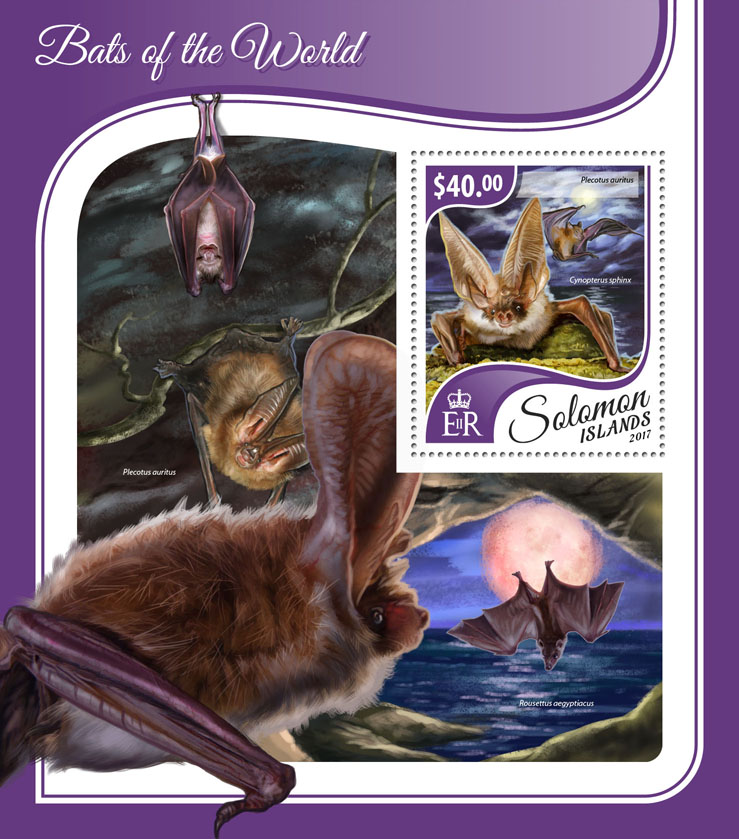Bats of the world - Issue of Solomon islands postage stamps