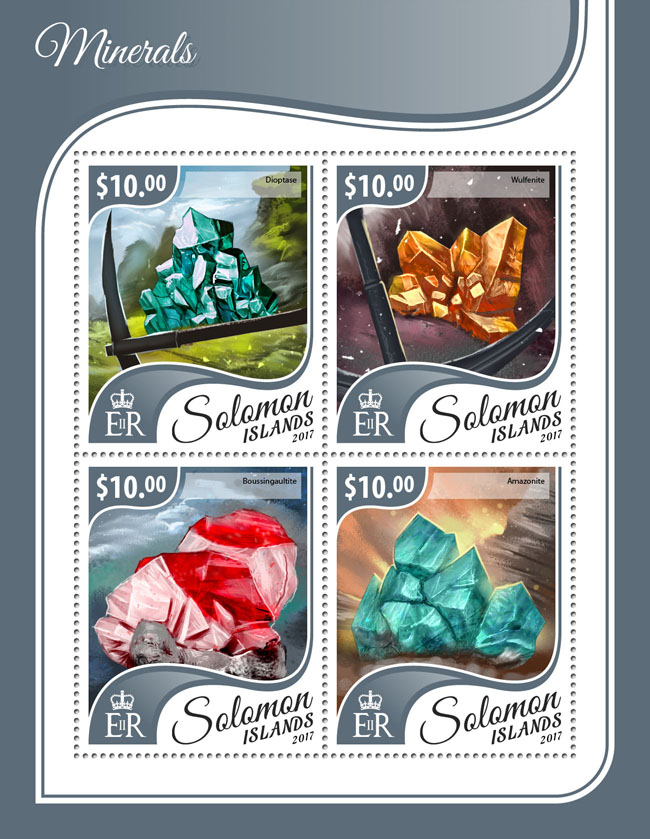 Minerals - Issue of Solomon islands postage stamps