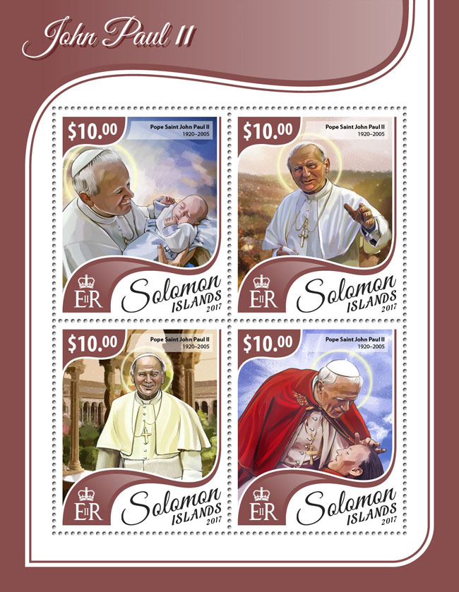 John Paull II - Issue of Solomon islands postage stamps